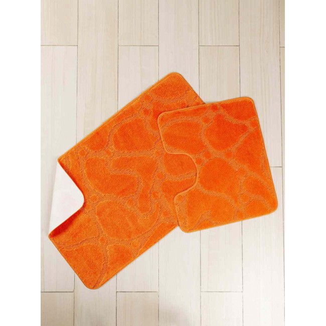 Набор ковриков 2-х пр. для ванны туалета (60*50/60*100) KRUG оранжевый