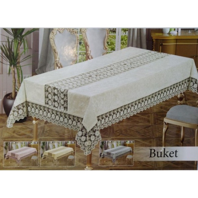 Скатерть EFOR BUKET 160*220 прямоугольная крем