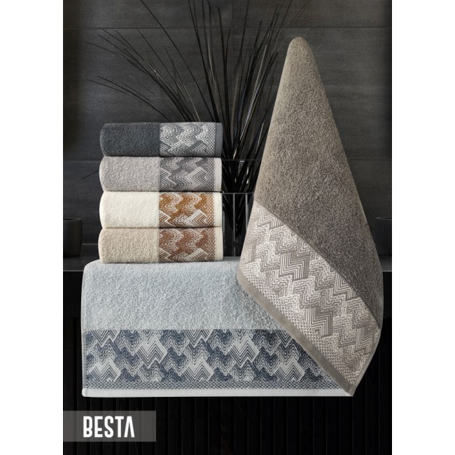 Полотенце Карвен Vip Cotton"BESTA" 50*90 6шт.махра,penye Н 3237