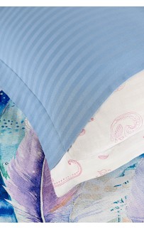 Постельное белье Карвен Stripe Satin с цветным принтом евро N250 -SB001(6пр.) (Акция)