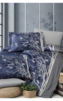 Постельное белье "Карвен" сатин евро Living Navy Blue