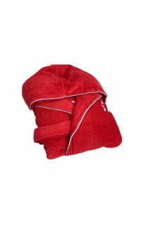 Халат Каrven "СЕРДЦЕ"женский с капюшоном велюр B 1108 красный M