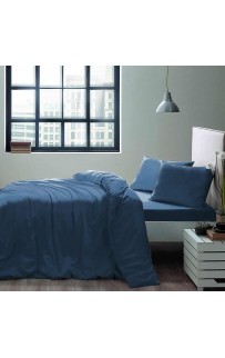 Комплект постельного белья Tivolyo home BASIC голубой семейный